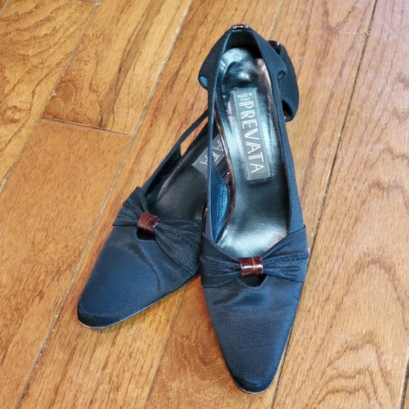 Prevata Womens Italian Heels Faux Tortoise Shell Pointed Toe Leather Sole 6 AA - Picture 2 of 14